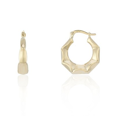 Sechseck-Creolen 9 kt Gelbgold