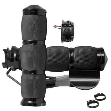 Heated Grips Air Cushion Throttle Boss Blk Yamaha Stratoliner S XV1900 08-14 - Image 2 of 4