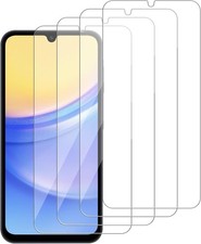 4-Pack Tempered Glass for Samsung Galaxy A15 4G/5G, Anti Scratch, Case Friendly