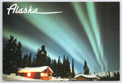 #ad Northern Lights Aurora Borealis Postcard Alaska #0844 $5.99