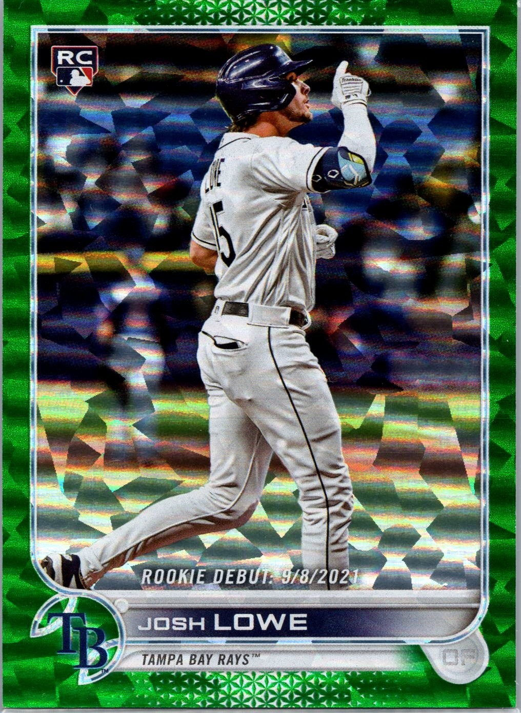 2022 Topps Update Series Rookie Debut Josh Lowe #US287 Green Foilboard /499 (RC)