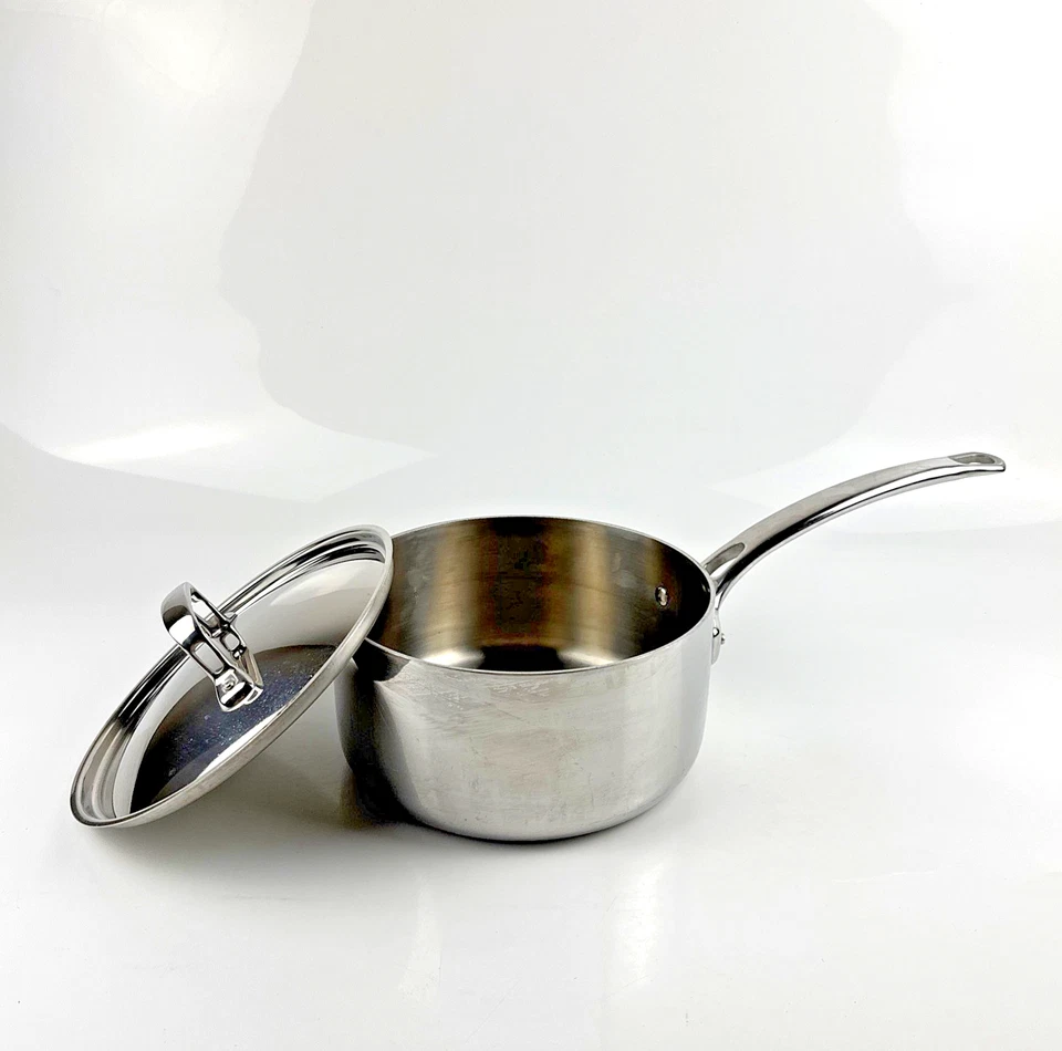 Sartén de acero inoxidable cubierta de 3 cuartos de galón Tranmontina Tri-Ply revestido ~ ENVÍO GRATUITO Foto 3 de 4