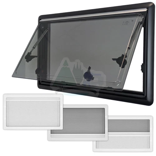 CAMPERVAN TOP HUNG CLEAR WINDOW 700 x 400 BLIND & FLYSCREEN MOTORHOME CONVERSION