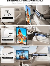 Supporto Per Tablet Da Auto - Regolabile Per Sedile Posteriore, Per Appoggi Testa, Compatibile 4-11 Pollici - Foto 4