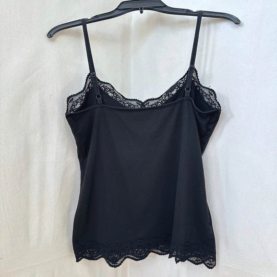 Conjunto de (3) camisetas sin mangas Ann Taylor camisola con ribete de encaje talla M negras/multi años 90 Y2K Foto 4 de 4
