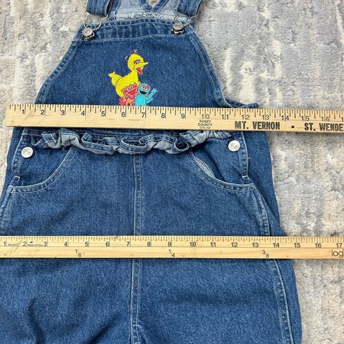 Vintage Sesame Street Embroidered Big Bird Denim Overalls Size 5T - Picture 10 of 10