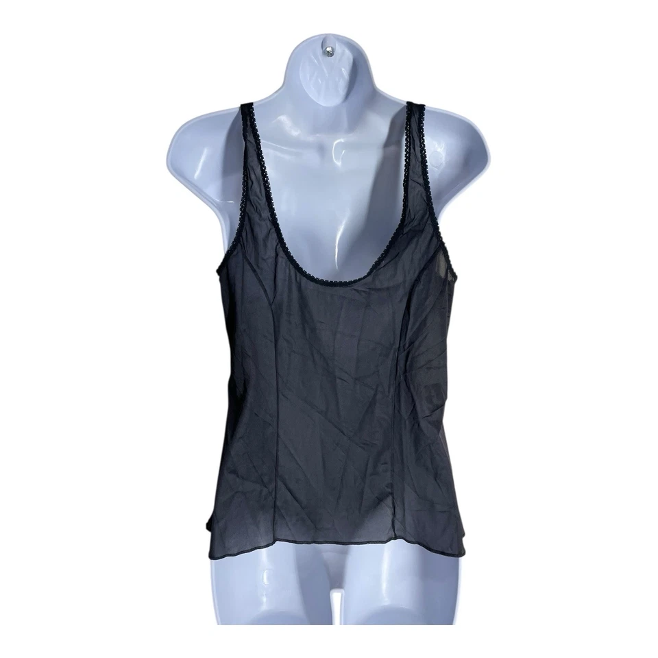 Camisola Vassarette Talla 38 Debajo-Todo Encaje G59 EE. UU. Negro Encaje Satinado De Colección Foto 3 de 4