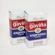 2 Cafe Gavina Espresso Coffee Dark Roast Ground - 10oz (284g) Each