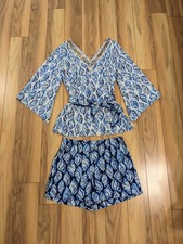 EUC Lilly Pulitzer Kailen Top Shorts Set Resort White Drop In Size 2