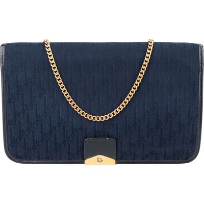 Christian Dior Oblique Monogram Vintage Chain Flap Shoulder Bag Tasche