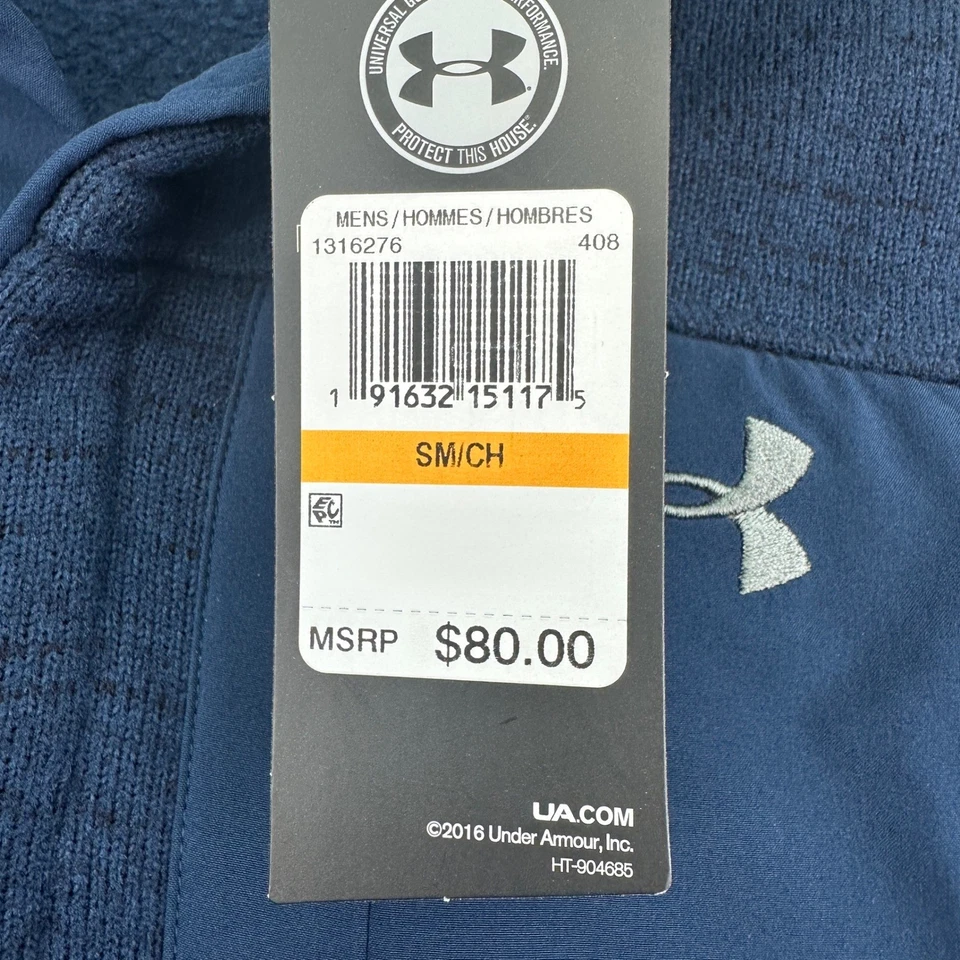 NUEVO Pullover Under Armour UA Specialist Henley ColdGear Para Hombres S Pequeño Azul Foto 3 de 4