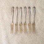 CANTERBURY TOWLE Sterling Silver set 6 STRAWBERRY FORKS GW Tines Back Mono