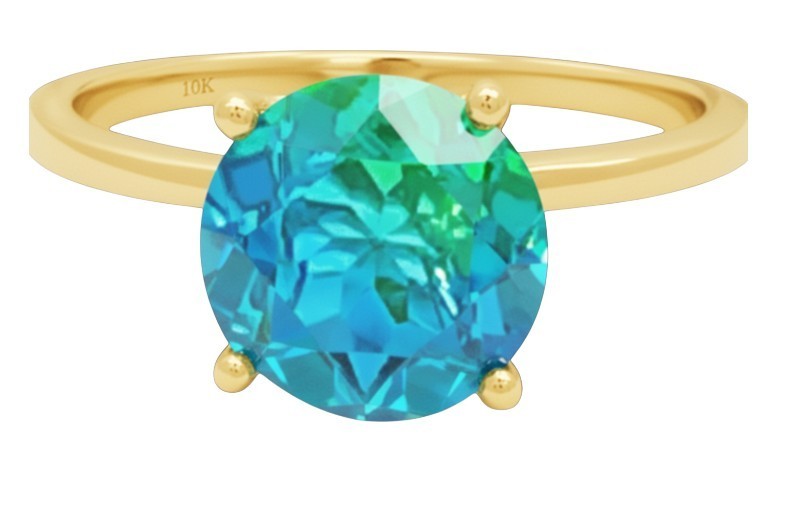 GENUINE 2.04 Cts GREEN FLUORITE RING 10K SOLID GOLD - Free Appraisal - NWT
