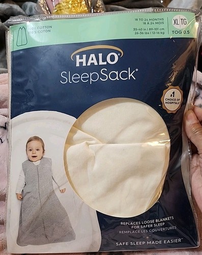 HALO Innovations Sleepsack 100% Cotton Wearable Blanket - Cream XL. .brand New - Picture 1 of 5