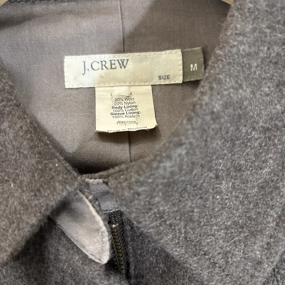 Chaqueta Camisa Mujer Vintage J.Crew Mezcla Lana M Marrón Cremallera Y2K Foto 3 de 4