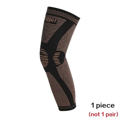 Full Leg Compression Sleeve Copper Knee Sleeves Support for Thigh Knee Calf, Art