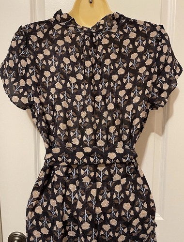 RUNGOLEE Scarlet Floral Belted Silk Midi Dress Sz S- ONE OF A KIND- RARE- - Picture 8 of 11