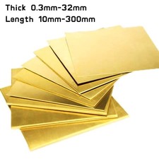 0.3mm-32mm Thick 10mm-300mm Length H62 Brass Sheet Plate Metal Strip Flat Bar