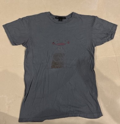 Marc Jacobs T Shirt Mens M Graphic Tshirt Short Sleeve Gray Dressed Girl