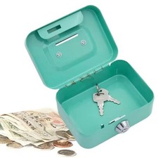 Metal Lockable Cash Box with Key Storage Box  Small Change Storage