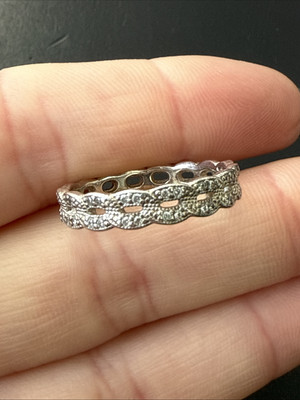 ANCIENNE BAGUE EN Argent Massif 925 Jonc Alliance Anneaux