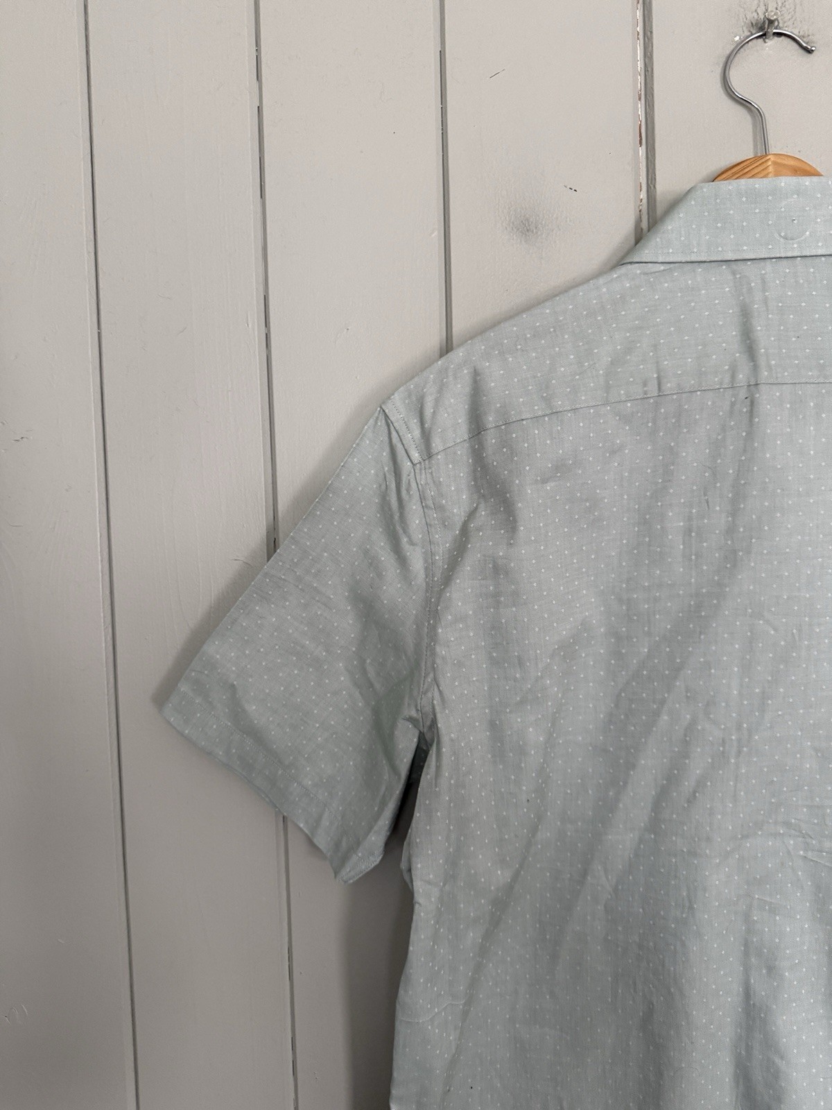 NWT Michael Kors Men’s Slim Fit Short Sleeve Button-Up Shirt L Large Sage Green thumbnail 7