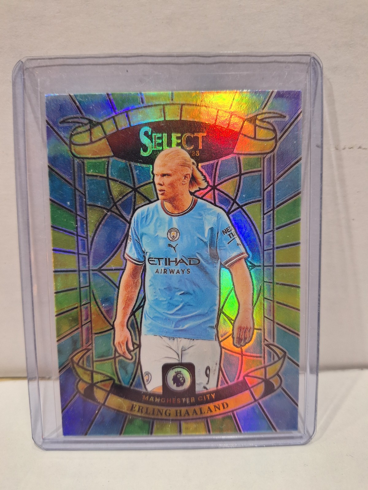 2022-23 Panini Select Premier League Erling Haaland Stained Glass