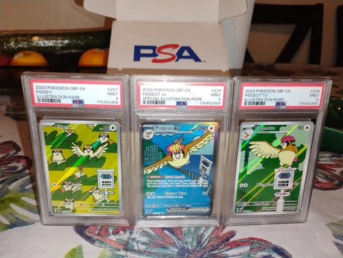 Pokemon Pidgey 207 Pidgeotto 208 Pidgeot 225 PSA 9 Obsidian Flames SIR