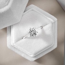 1 ct Round Cut 6 Prong Diamond Engagement Ring VVS1 F Solitaire White Gold 14k