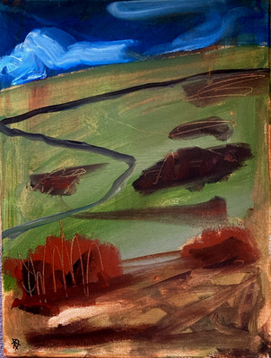 Acrylbild ''Abstrakte Landschaft 10'' signiert auf Leinwand
