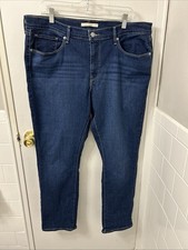 Levis Classic Straight Jeans Womens Size 18 Dark Wash Blue Mid Rise Denim