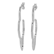 Kendra Scott Sterling Silver "Darla" Clover Hoop Earrings, 3.4 grams