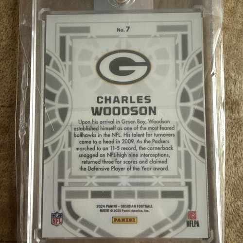 2024 Panini Obsidian Charles Woodson Black Stained Glass Case Hit Packers SSP 🔥 - Picture 2 of 2