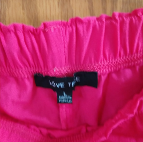Love Tree Parachute Cargo Pants Kelly Hot Pink L Nylon cargo pants Pockets NEW - Picture 2 of 9