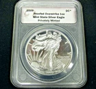 2009-DC Proofed Overstrike 1 oz American Silver Eagle Privately Minted