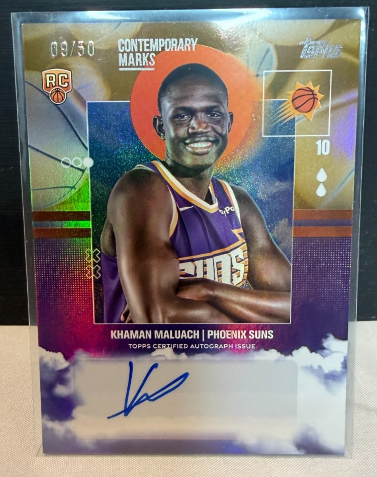 2025-26 Topps Khaman Maluach Contemporary Marks RC Gold Auto #CM-KM Suns 09/50