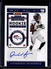 2019 Panini Contenders Juwann Winfree Rookie Ticket Auto #215 Broncos Rookie