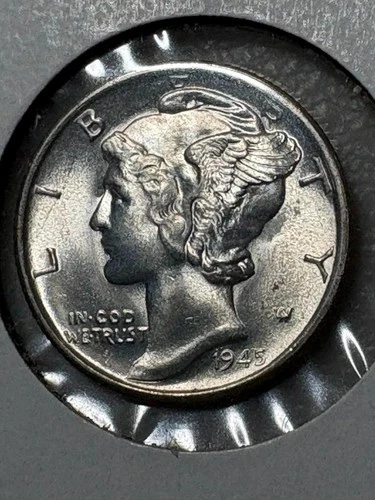 1945-S Mercury Dime Blast White Nice Uncirculated Condition SKU# 33354