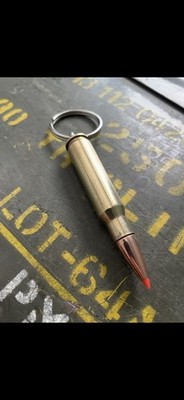 Hornady 308win! Bullet Key Chain Brass Copper Red Tip Military & Weaponry Theme