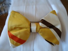 NOS vintage mens 70s BUTTERFLY BOW TIE cotton stripe deadstock