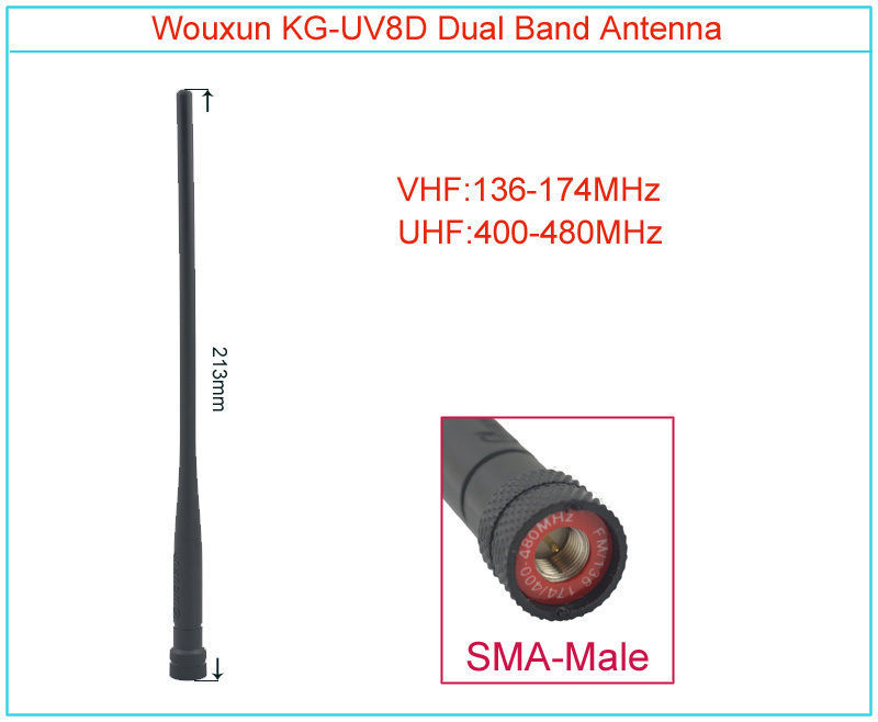 Antenna bibanda ricambio per kG-UVD1P & KG-UV2D - SMA Maschio Antenna bibanda ricambio per kG-UVD1P & KG-UV2D - SMA Maschio
