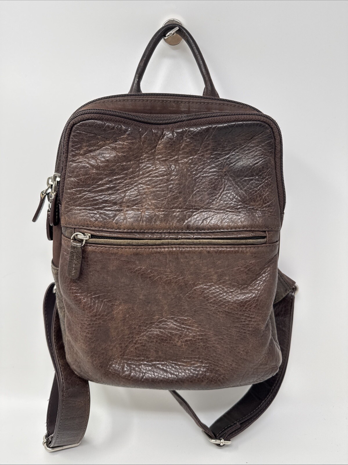 Vtg Fossil 1954 Classic Brown Soft Distressed Pebbled  display picture 3