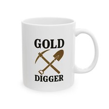 Taza de cerámica Gold Digger, taza de café de mesa periódica para prospectores de oro, geología