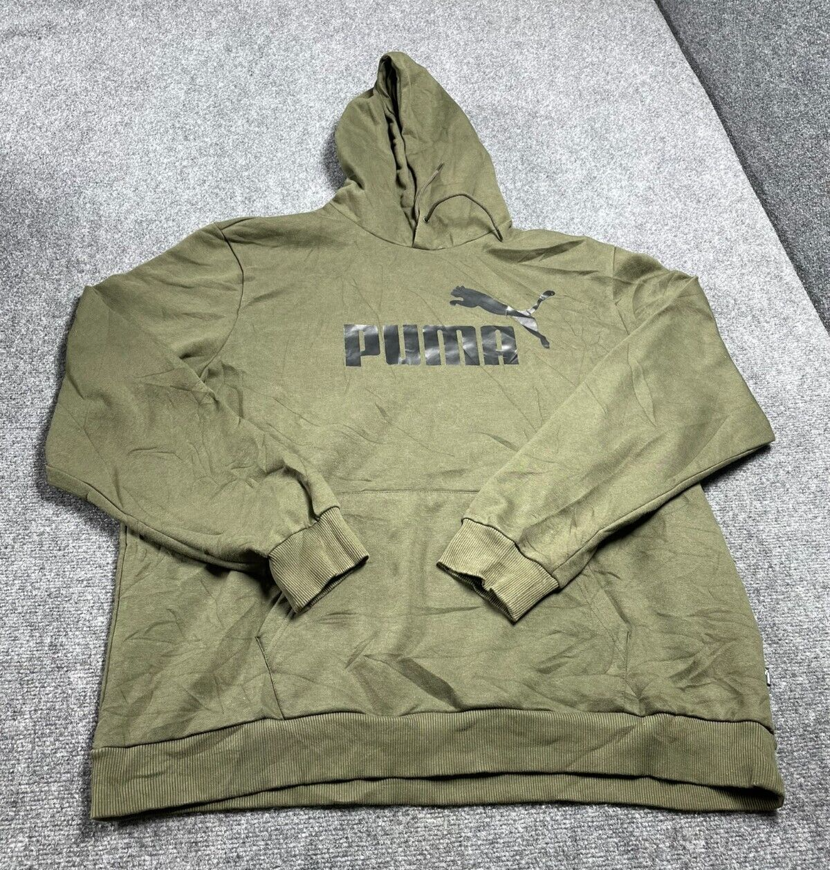 Puma Men's Green Hoodie Logo Size 2XL
