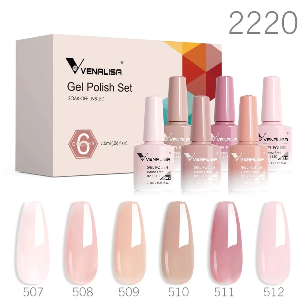 New Gel Nail Polish Pink Color Varnish Soak Off UVLED Semi Lacquer Nail Kits