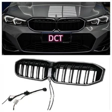 Gloss Black Double Slats Front Grille Led LightsModified For BMW 3 Series G20G38