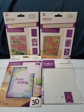 Crafters Companion 3D Embossing Folder And Stencils Lot Of 4