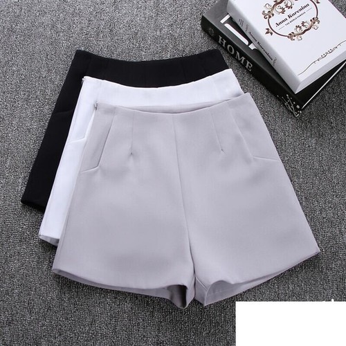 High Waist Casual Suit Shorts Black 
