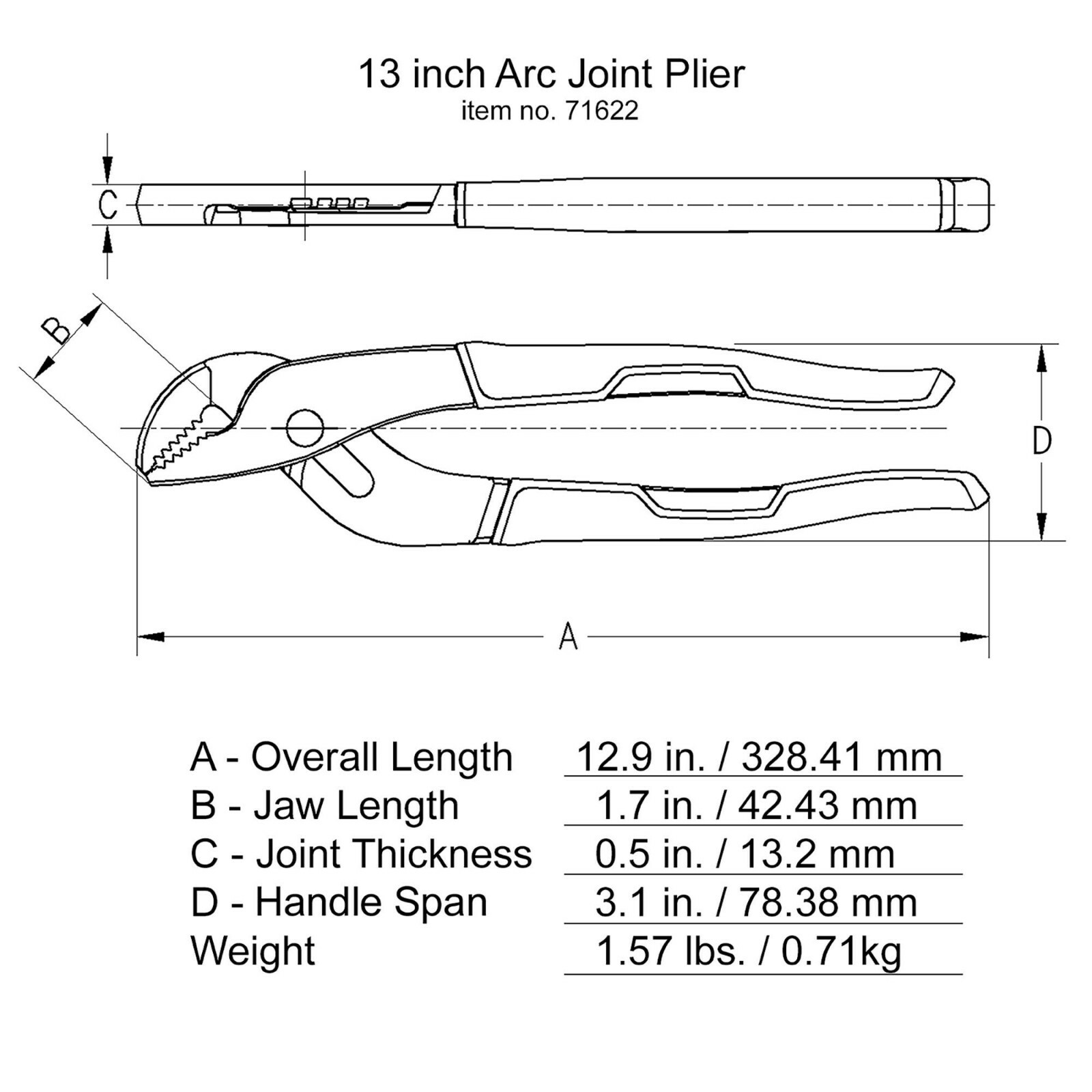 CRAFTSMAN TruGrip13 Inch 71622 Arc Joint Adjustable Pliers eBay