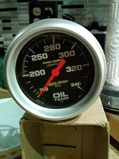 Auto Meter Pro Comp 5441 Liquid Filled Oil Temperature Gauge
